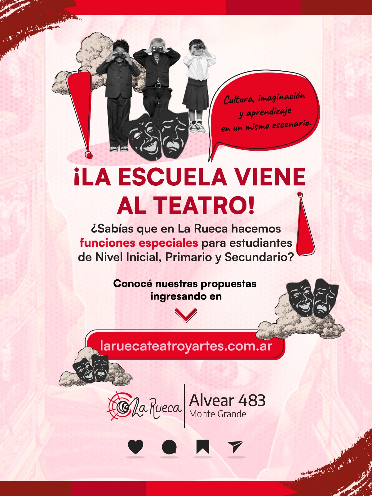 Flyer La Escuela viene al Teatro